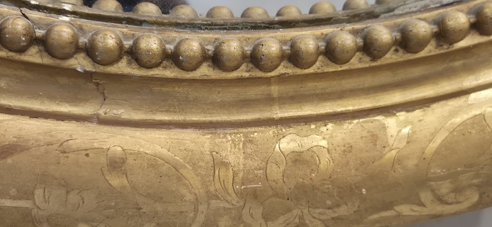 miroir oval Napoleon III noeud glace ancienne 110*140 cm-photo-1