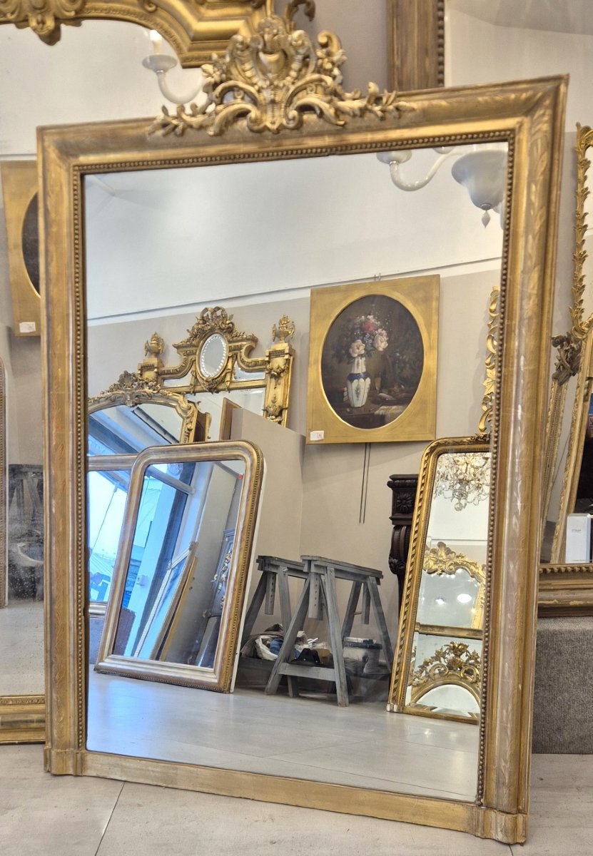 Miroir Louis Philippe rectangulaire glace de cheminée 101*144 cm-photo-1