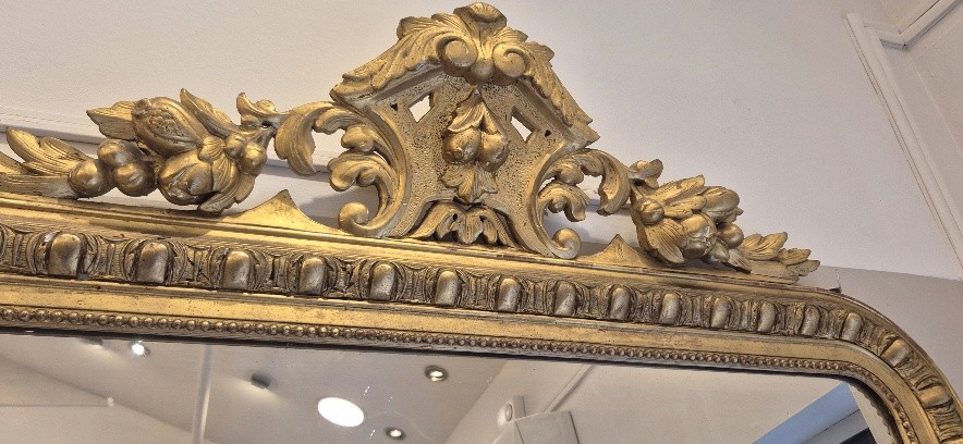 Grand miroir Napoléon III  doré  120*205cm -photo-4