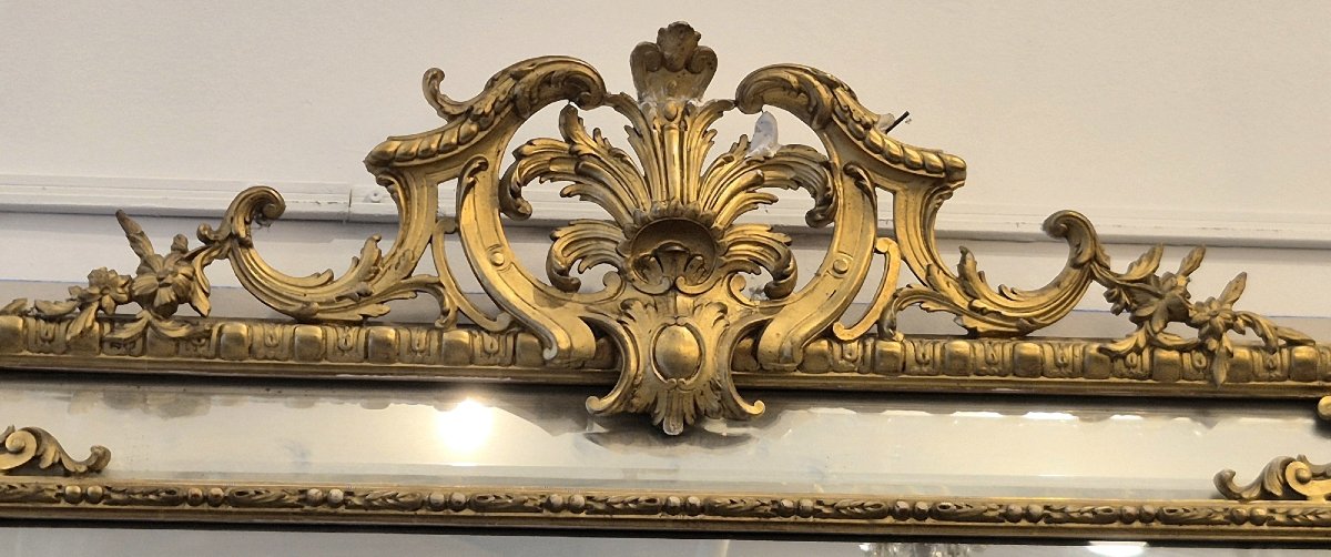 Gilded Mirror With Glazing Bezel, Antique Glass, 130*195cm-photo-4