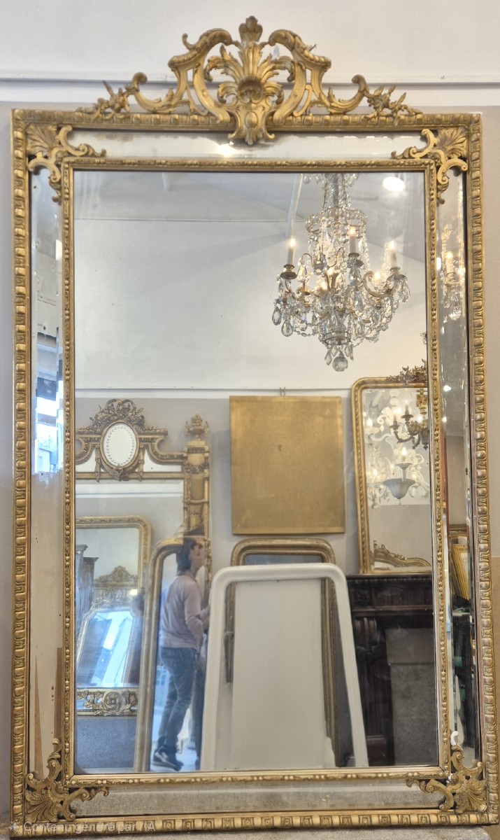 Grand miroir doré pareclose glace ancienne 130*195cm