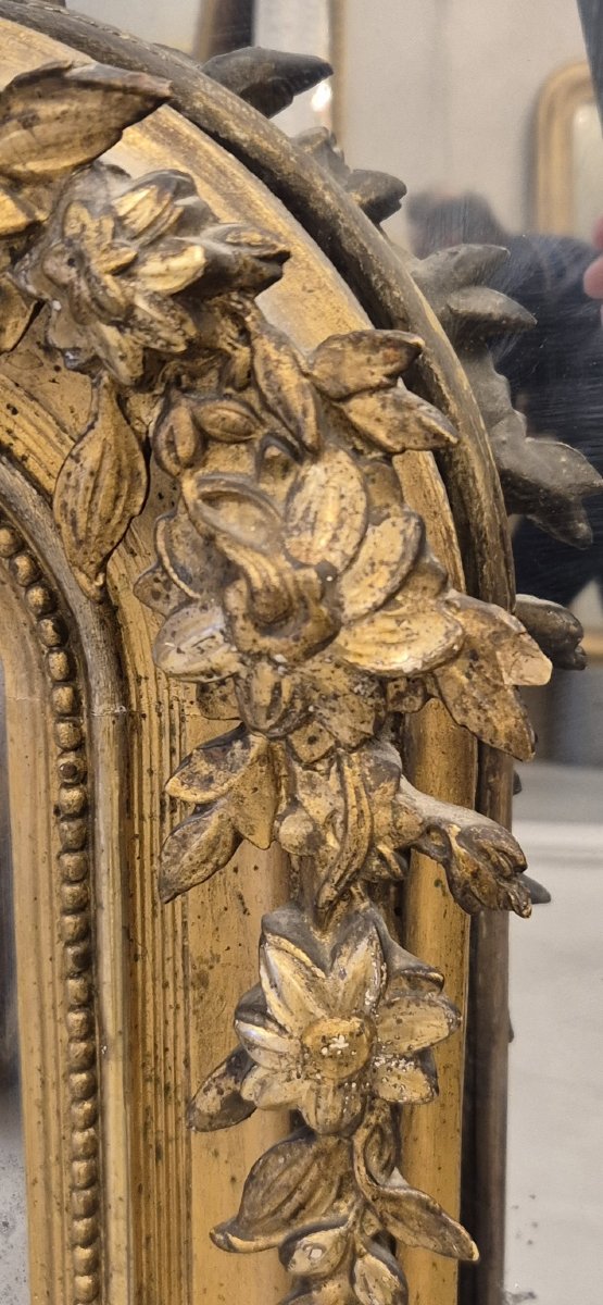 Miroir Louis Philippe doré cartouche ruban  62*97cm-photo-2