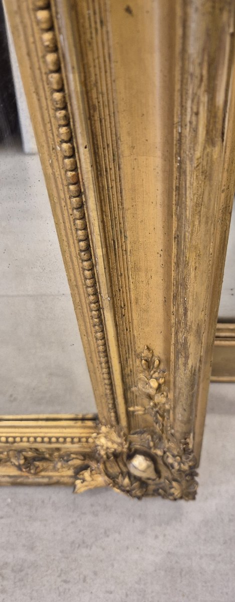 Miroir Louis Philippe doré cartouche ruban  62*97cm-photo-5