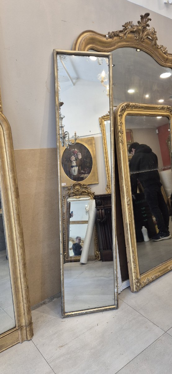 Miroir Louis Philippe argenté glace rectangulaire 45*200cm-photo-3