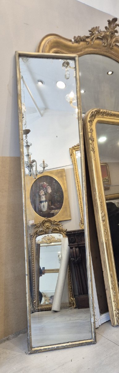 Miroir Louis Philippe argenté glace rectangulaire 45*200cm-photo-4