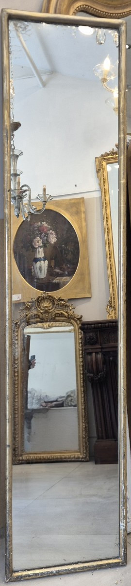 Miroir Louis Philippe argenté glace rectangulaire 45*200cm