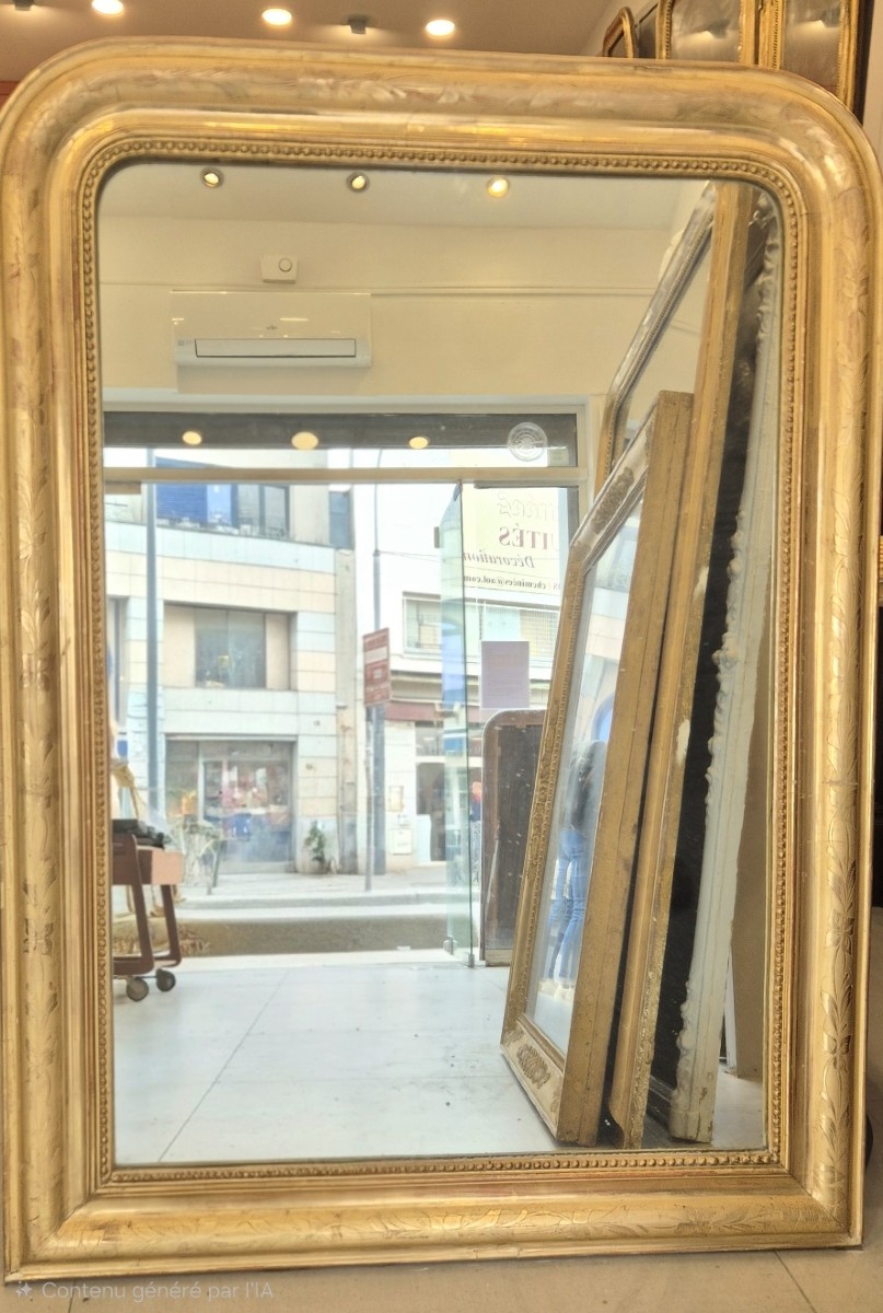 Miroir Louis Philippe  doré  95*126cm
