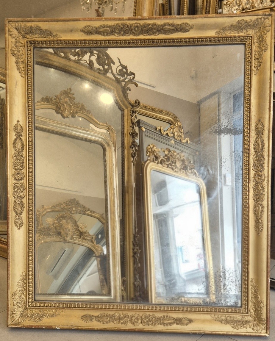 Miroir époque restauration glace mercure 100*118 cm