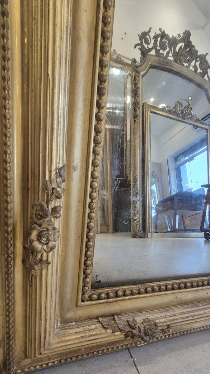Miroir Louis Philippe cadre fleurs 115*155cm-photo-2