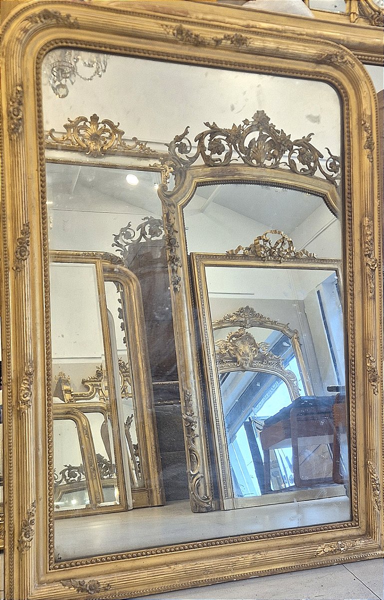 Miroir Louis Philippe cadre fleurs 115*155cm-photo-3