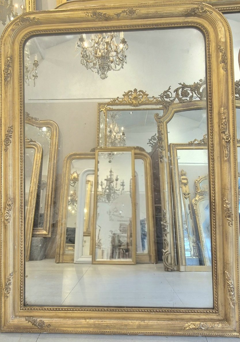 Miroir Louis Philippe cadre fleurs 115*155cm-photo-4