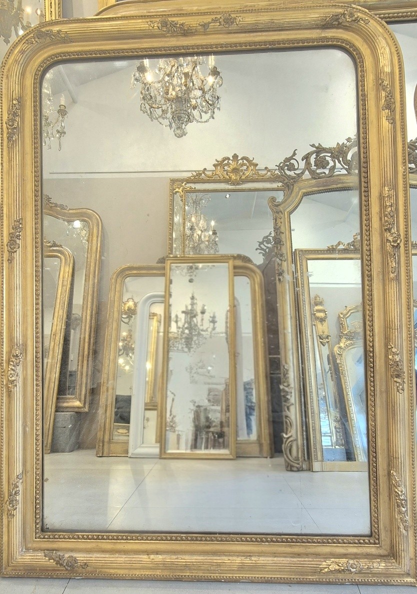 Miroir Louis Philippe cadre fleurs 115*155cm