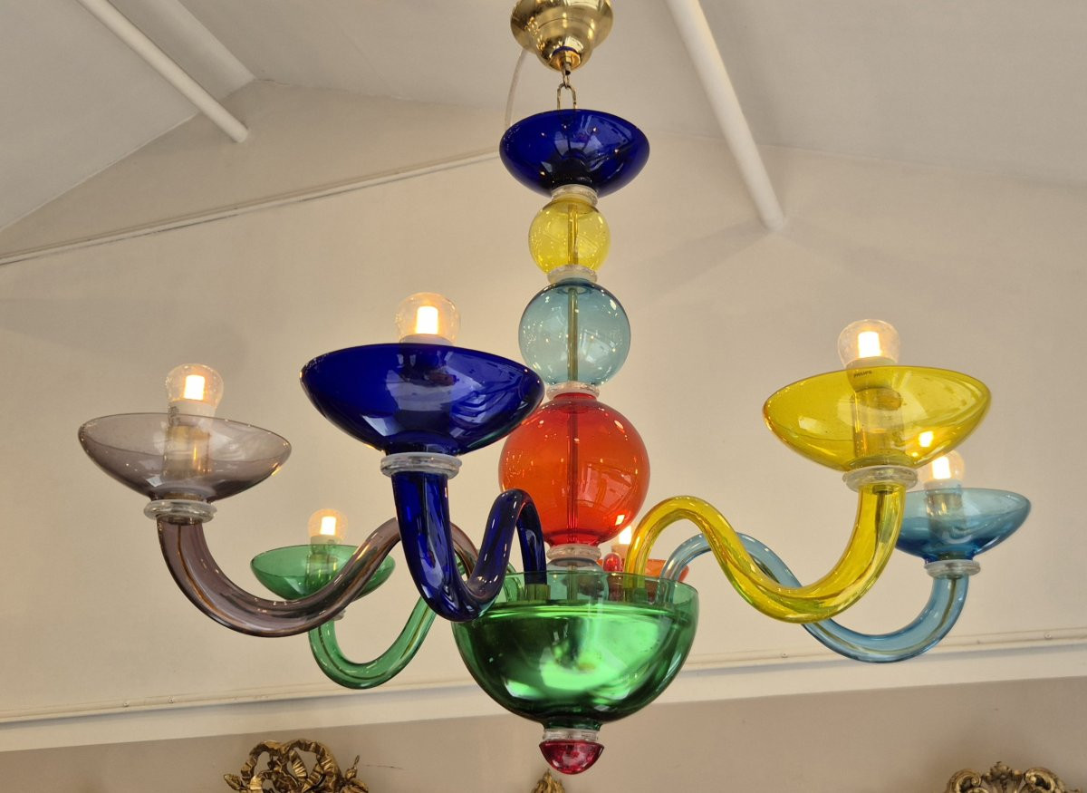 Lustre verre Murano couleurs 90*80 cm-photo-2