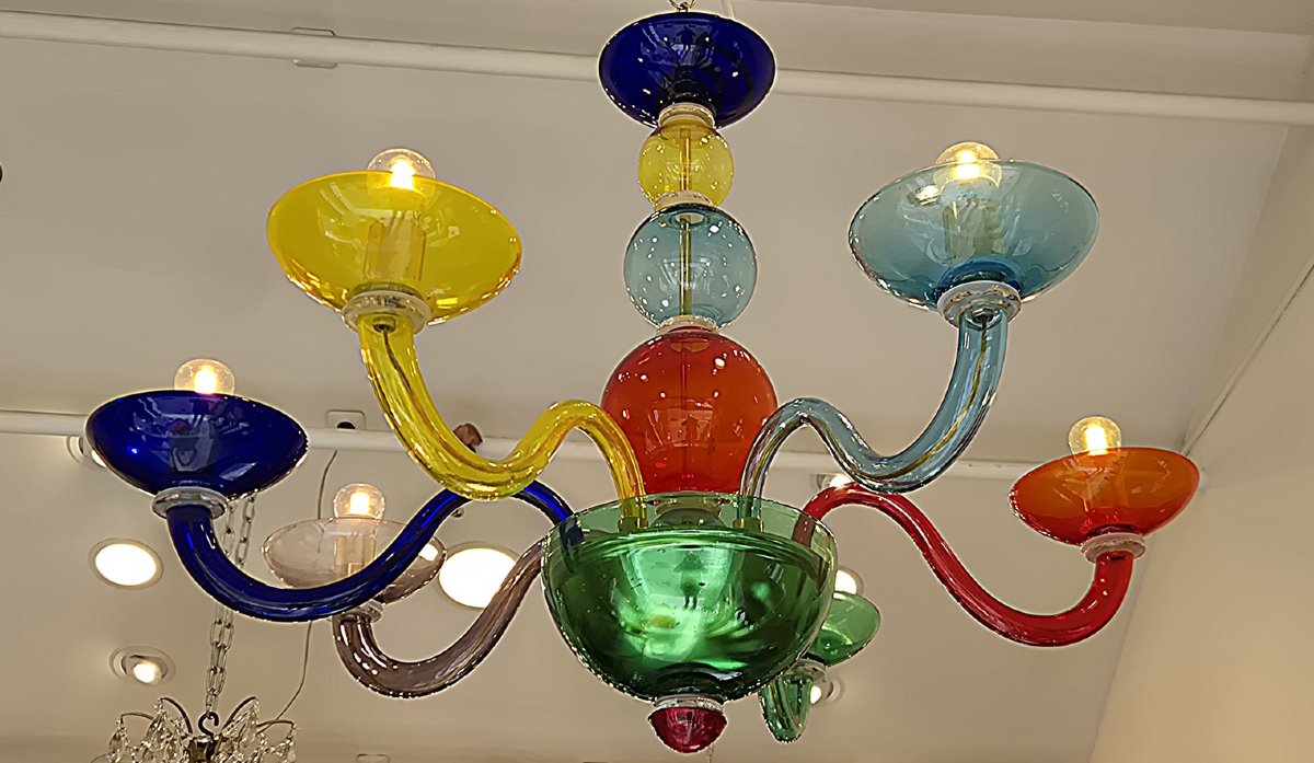 Lustre verre Murano couleurs 90*80 cm-photo-6