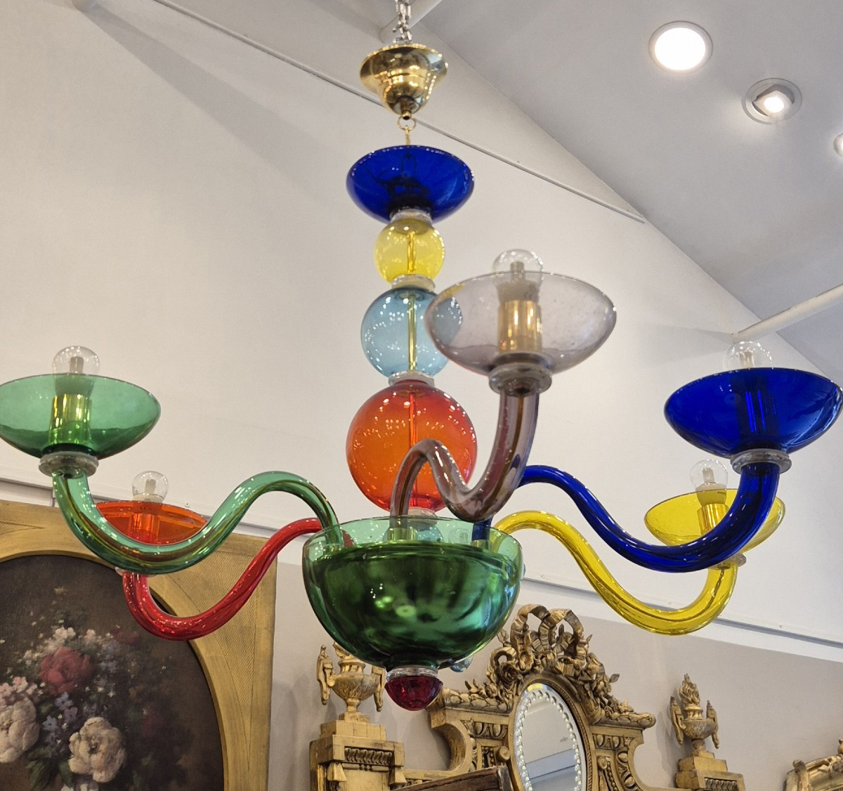 Murano Chandelier, Colors, 90*80 Cm