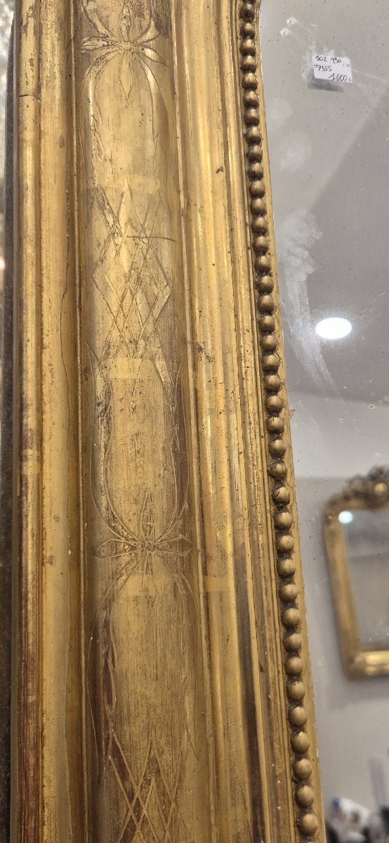 Louis Philippe Shell-shaped Antique Glass Mirror, 102 X 190 Cm-photo-1