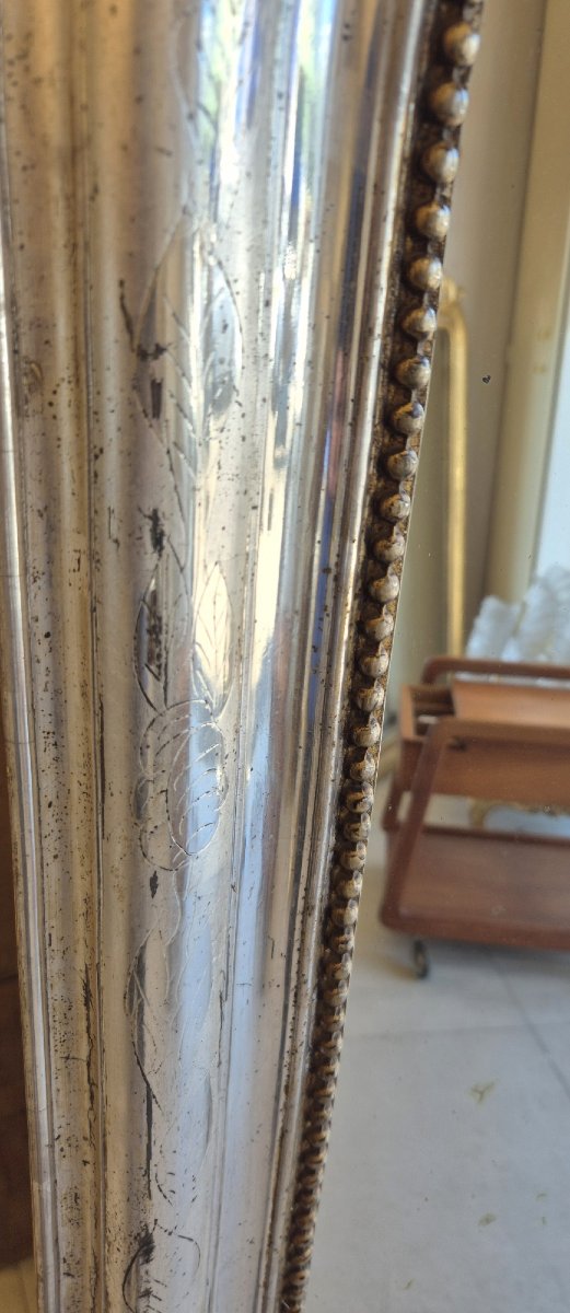 Miroir Louis Philippe feuilles d'argent 93*143cm-photo-4