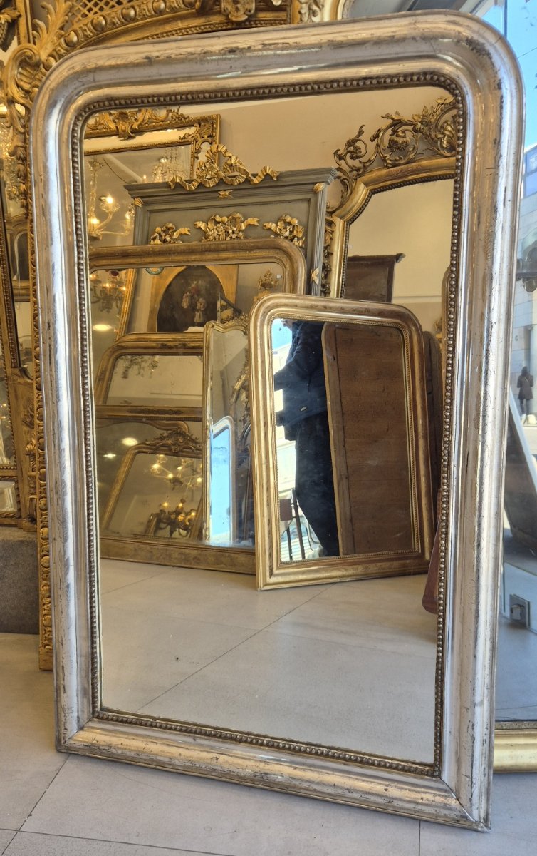 Miroir Louis Philippe feuilles d'argent 93*143cm-photo-4