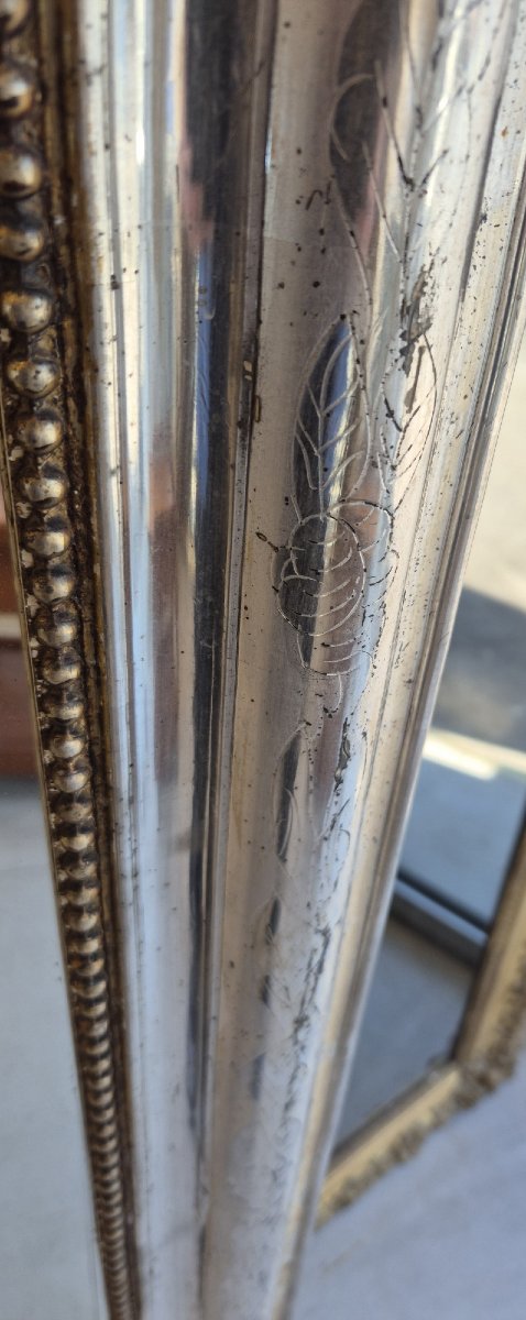 Miroir Louis Philippe feuilles d'argent 93*143cm-photo-5