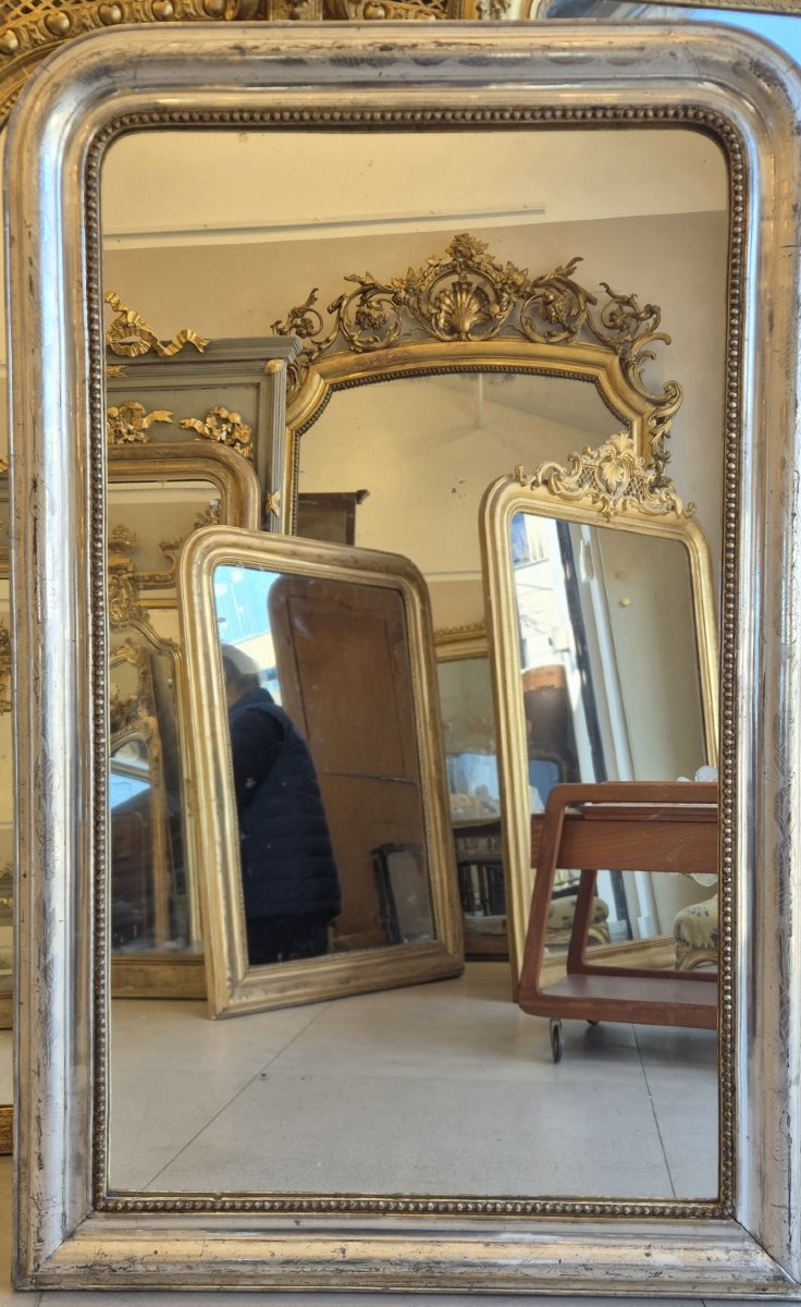 Miroir Louis Philippe feuilles d'argent 93*143cm-photo-7