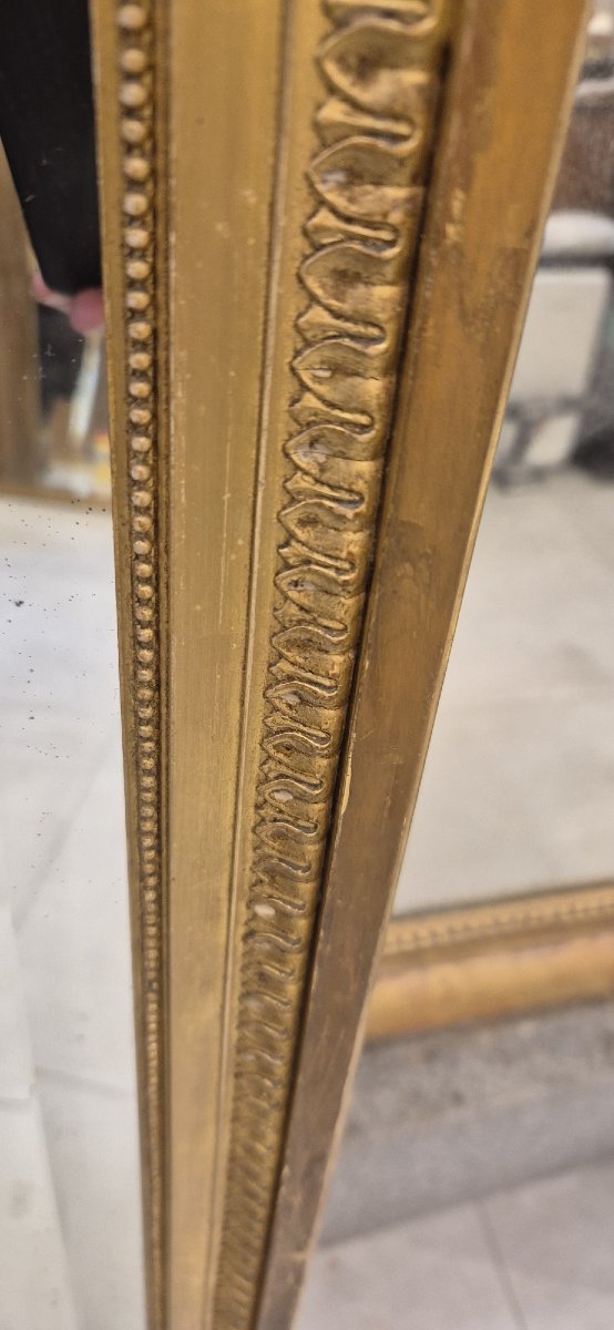 Louis XVI Gilt Mirror With Bow Detail And Beveled Glass, 74*130 Cm-photo-1