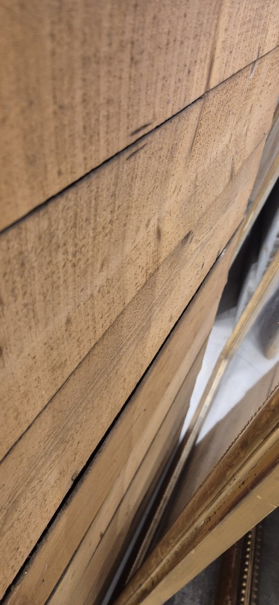 Louis XVI Gilt Mirror With Bow Detail And Beveled Glass, 74*130 Cm-photo-3