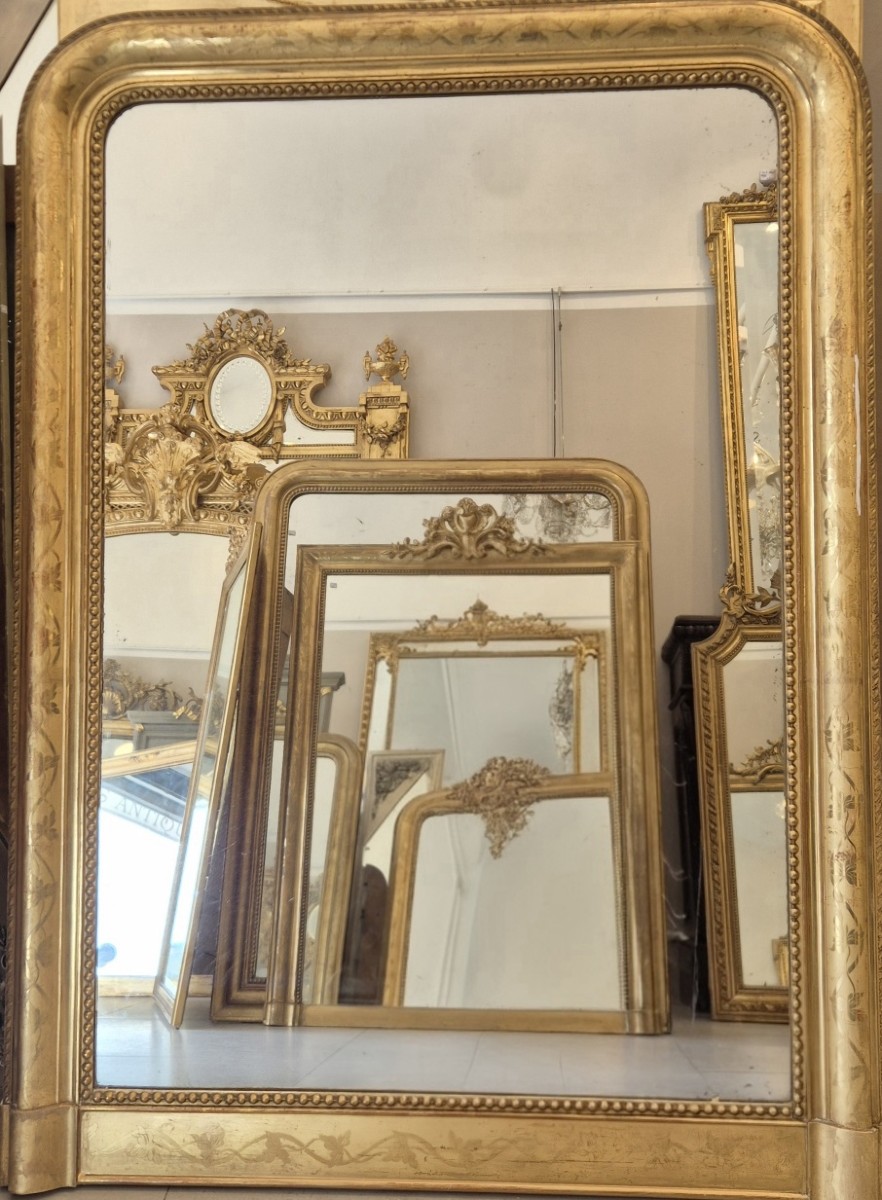 miroir Louis Philippe d'époque glace ancienne mercure 105*145 cm