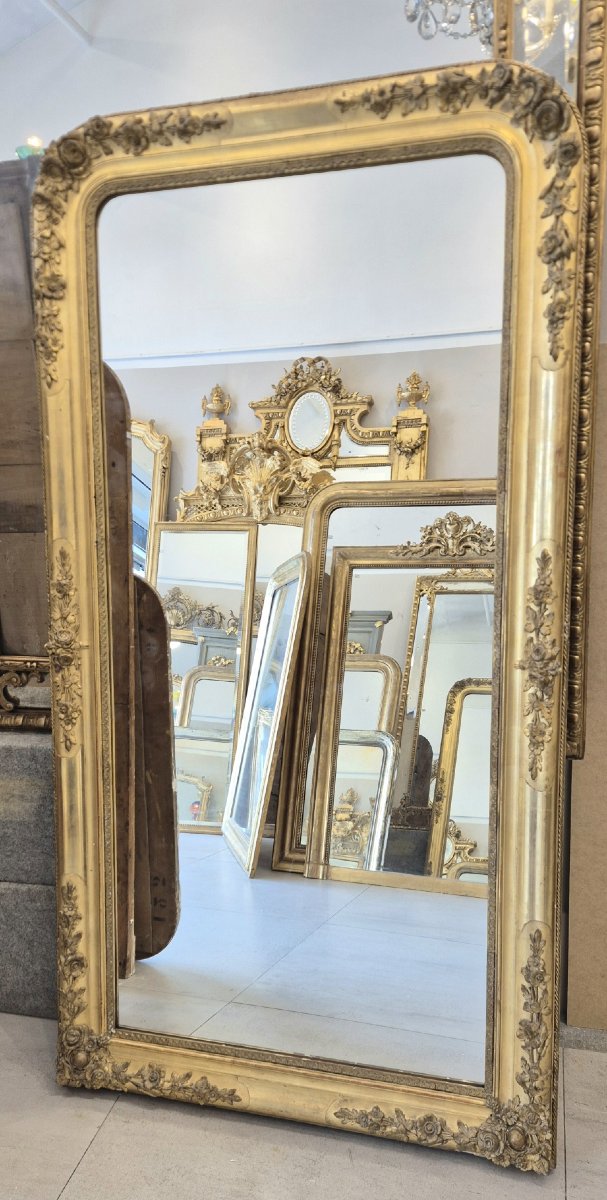 Gilded Charles X Mirror With Gold Leaf, 87*162cm-photo-3