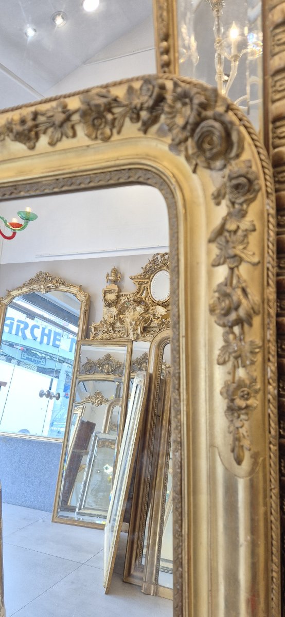 Gilded Charles X Mirror With Gold Leaf, 87*162cm-photo-4