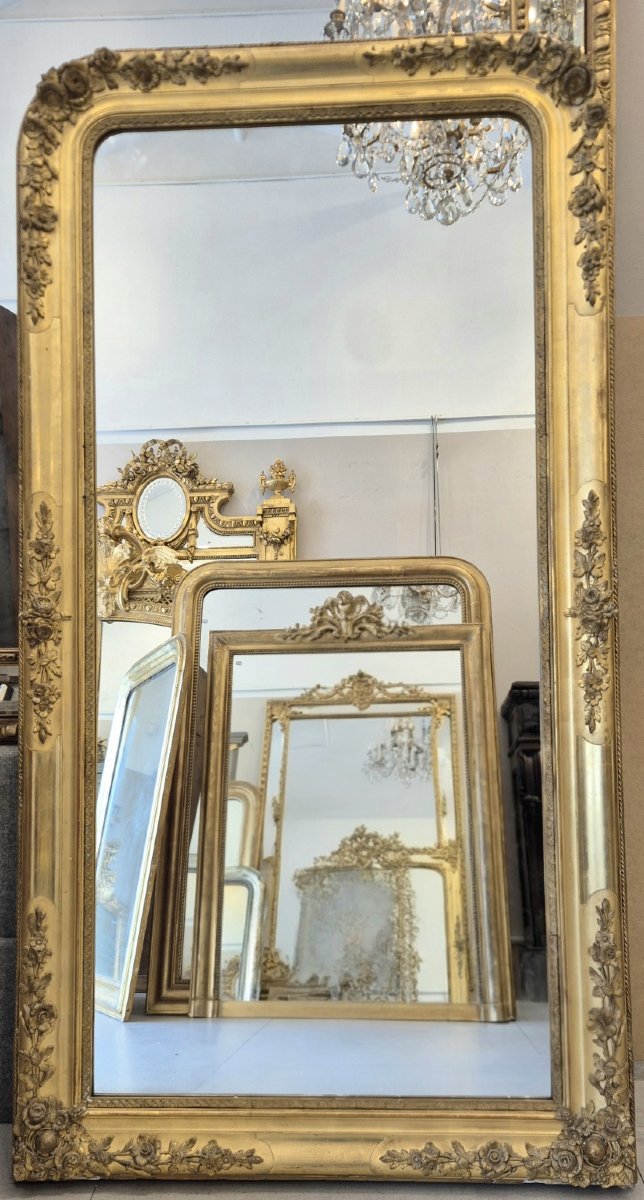 Gilded Charles X Mirror With Gold Leaf, 87*162cm-photo-1