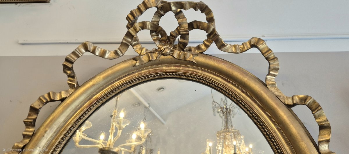 Oval Gold Mirror With Knot Detail, 85*130 Cm-photo-3