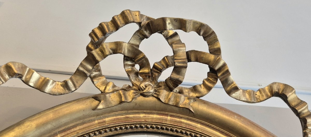 Oval Gold Mirror With Knot Detail, 85*130 Cm-photo-4