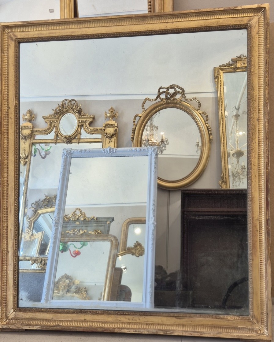 miroir doré Louis XVI époque glace mercure 112*132 cm