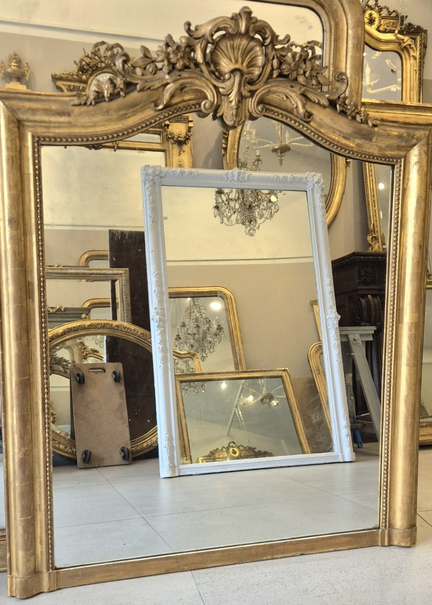 Miroir Louis Philippe doré feuilles d'or  112*136cm-photo-2