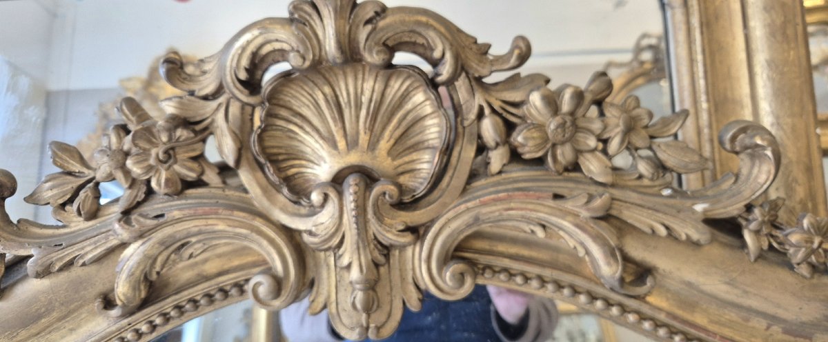 Miroir Louis Philippe doré feuilles d'or  112*136cm-photo-4