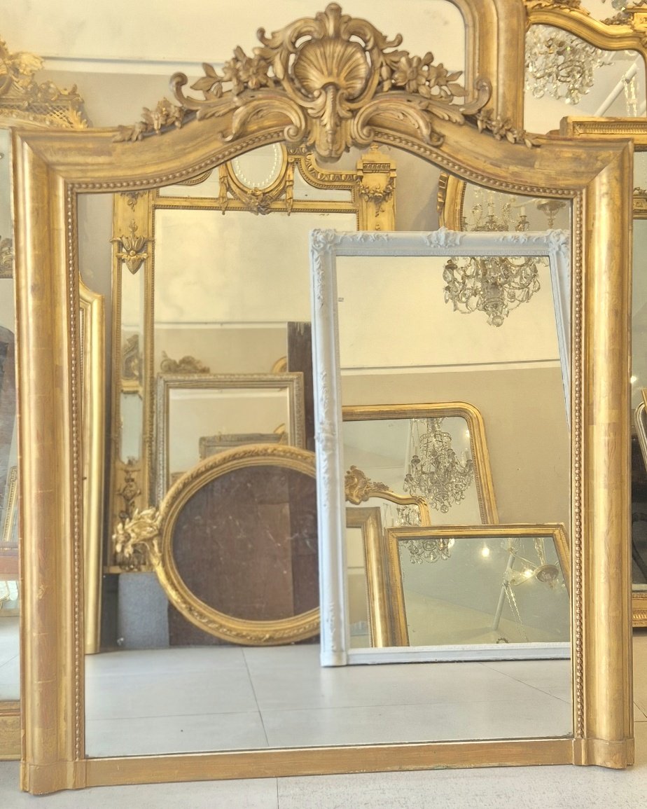 Miroir Louis Philippe doré feuilles d'or  112*136cm-photo-2