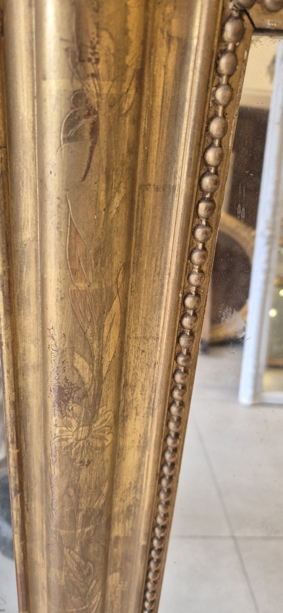 Miroir Louis Philippe doré feuilles d'or  112*136cm-photo-3