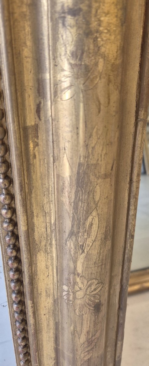 Miroir Louis Philippe doré feuilles d'or  112*136cm-photo-4