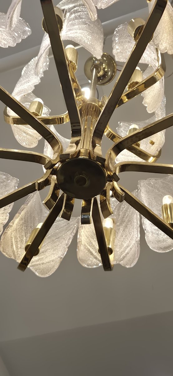 14-light Chandelier Vintage Palmettes Frosted Glass 55*60cm-photo-3