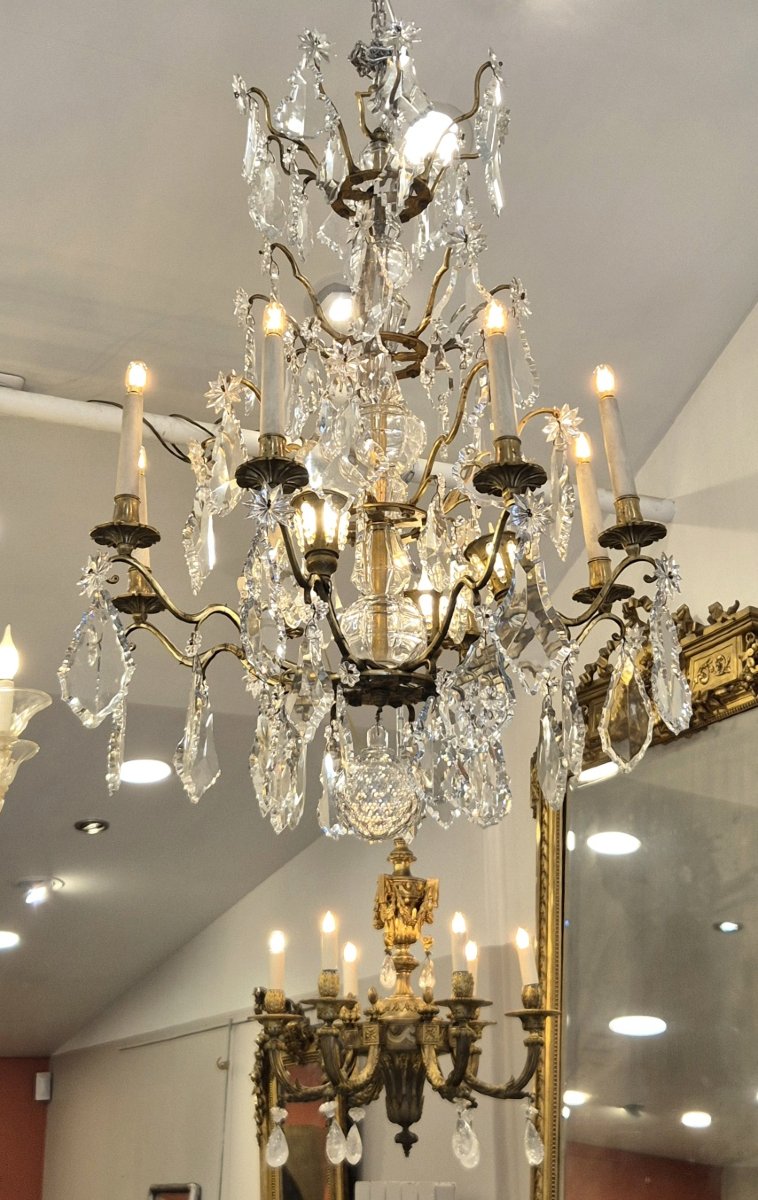 Baccarat Crystal Chandelier Napoleon III Period 12 Lights 70*95cm-photo-4