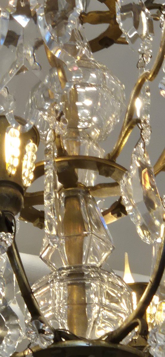 Baccarat Crystal Chandelier Napoleon III Period 12 Lights 70*95cm-photo-2