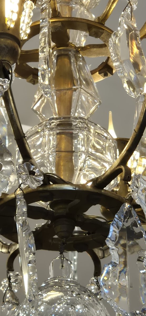 Baccarat Crystal Chandelier Napoleon III Period 12 Lights 70*95cm-photo-3