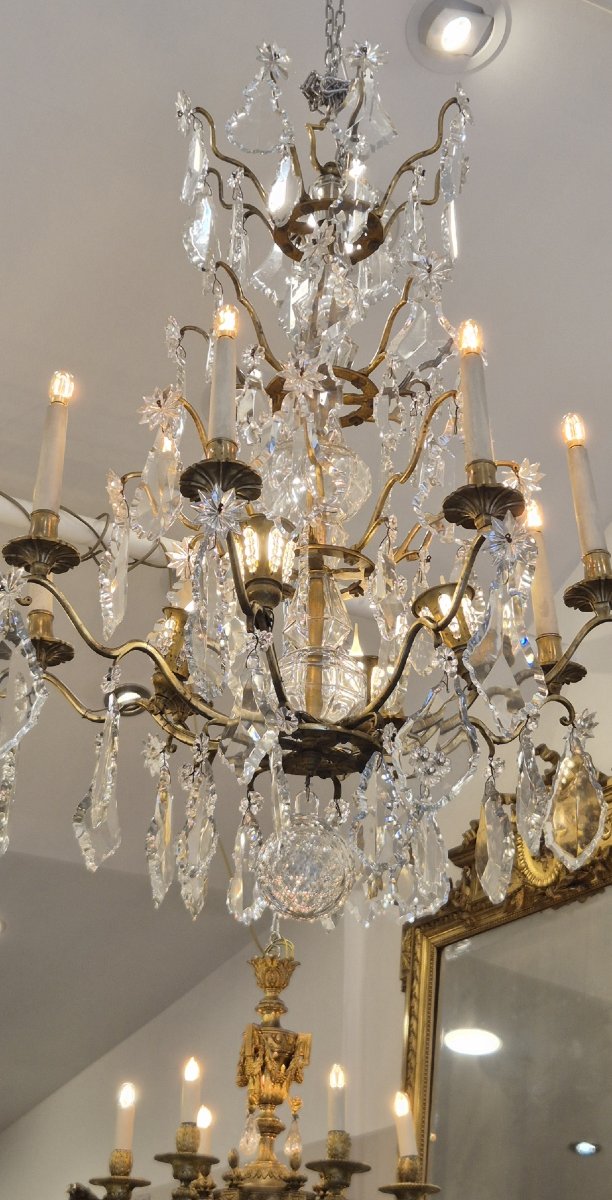 Baccarat Crystal Chandelier Napoleon III Period 12 Lights 70*95cm-photo-4