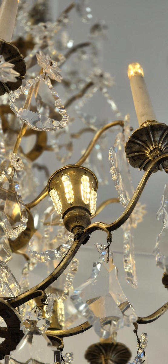 Baccarat Crystal Chandelier Napoleon III Period 12 Lights 70*95cm-photo-6