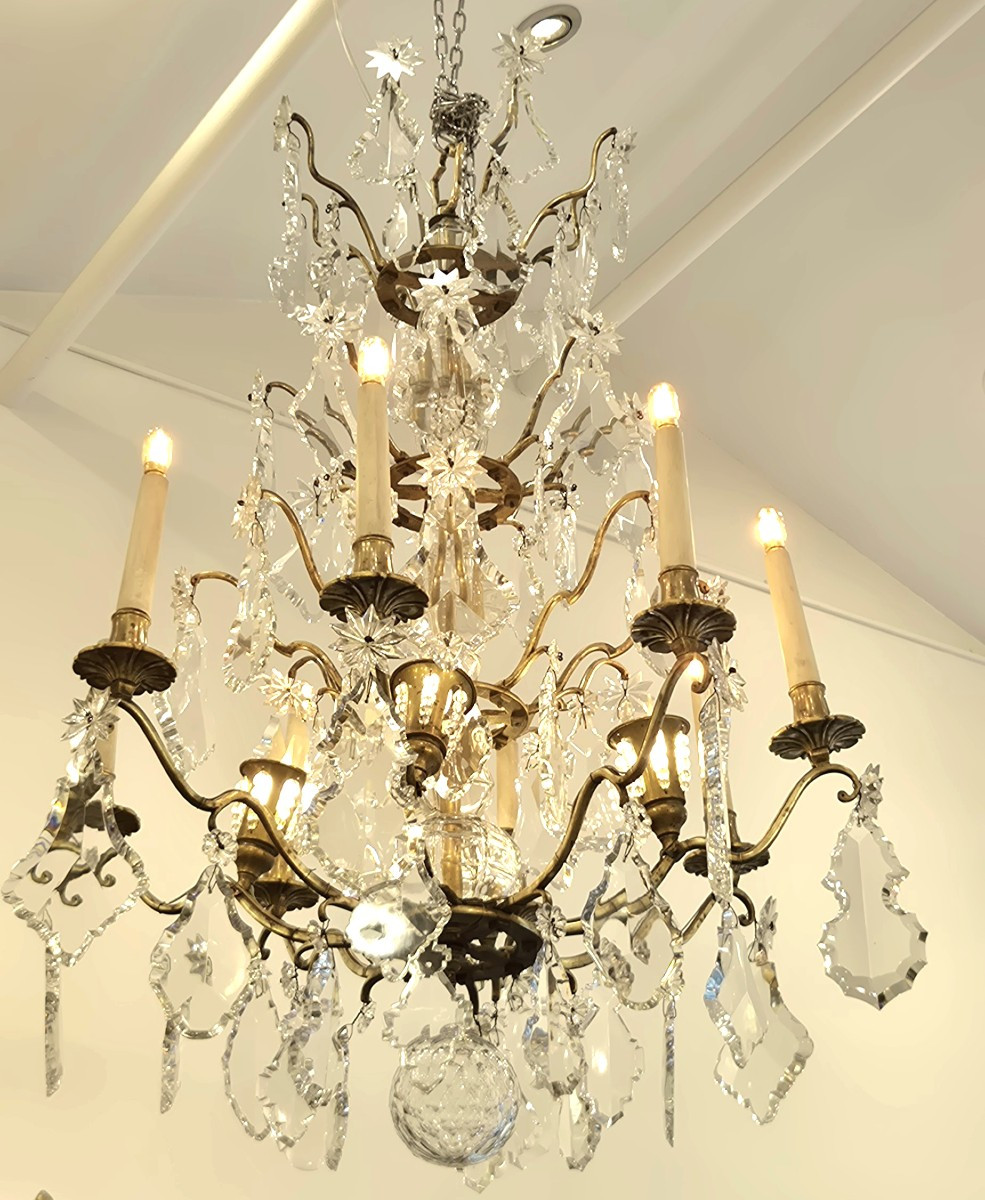 Baccarat Crystal Chandelier Napoleon III Period 12 Lights 70*95cm