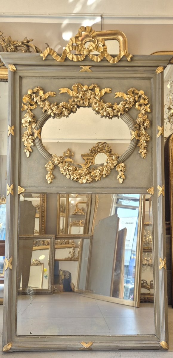 Trumeau Louis XVI doré   100*195cm-photo-1