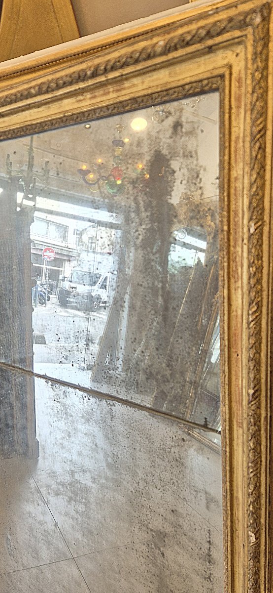 Miroir Louis XVI en bois doré époque  98*152cm-photo-4