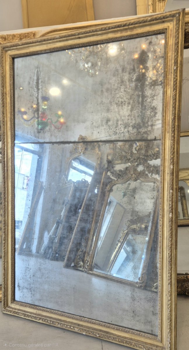 Miroir Louis XVI en bois doré époque  98*152cm-photo-1