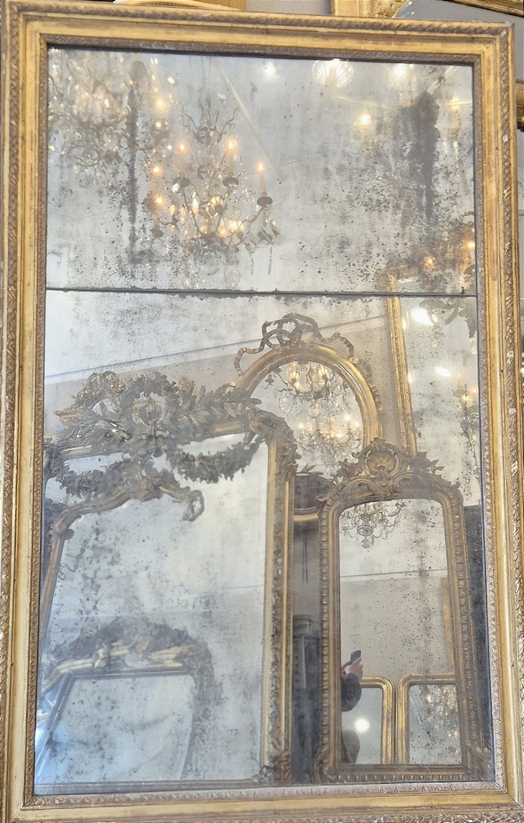 Miroir Louis XVI en bois doré époque  98*152cm