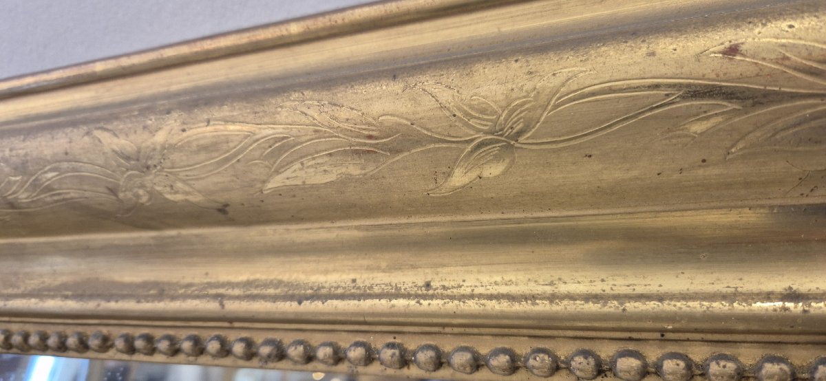 Miroir Louis Philippe doré feuilles d'or 102*148cm-photo-3